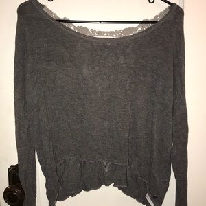 Grey shirt with lace back